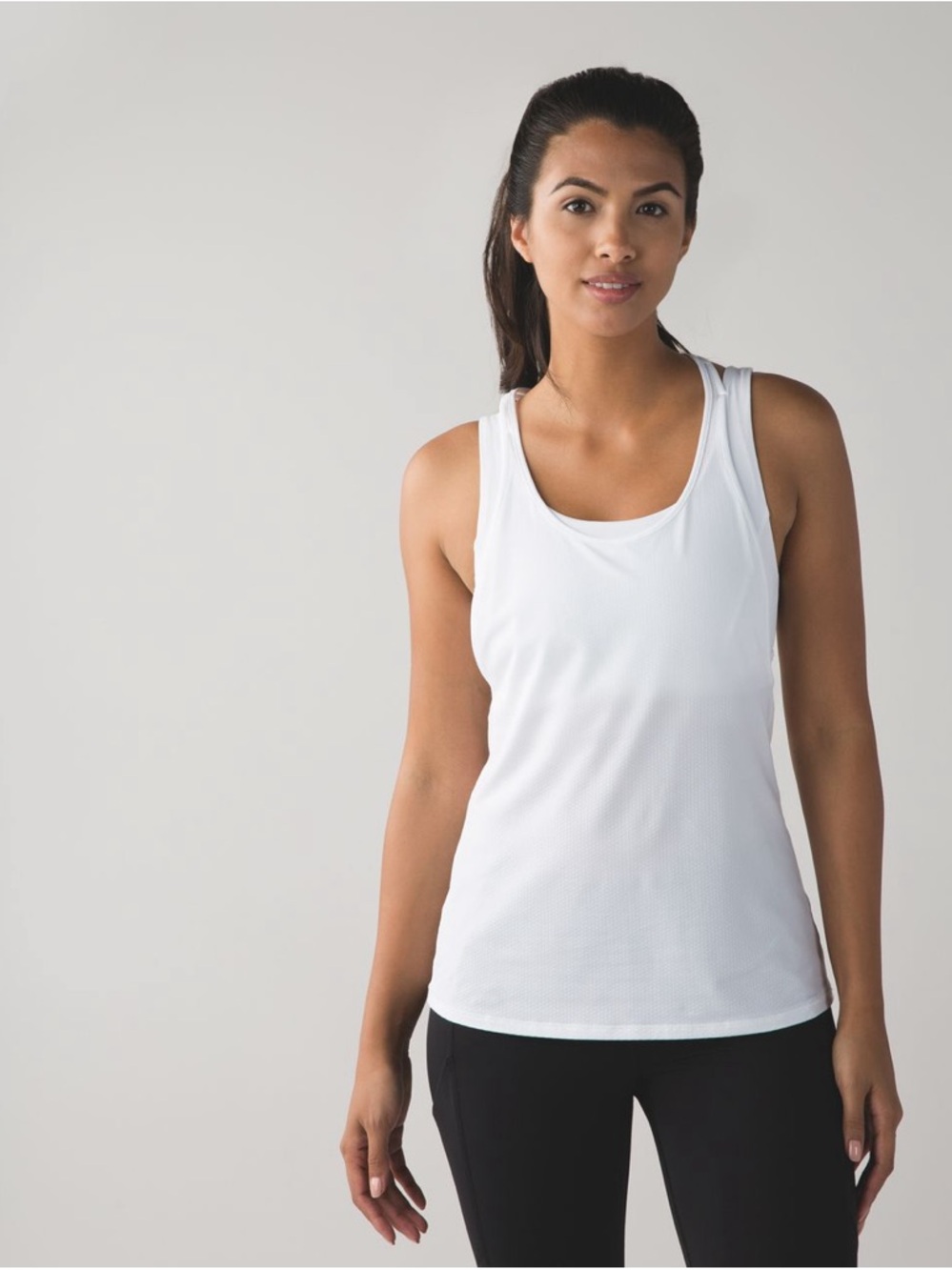 Lululemon All Sport Support Tank White Built In Bra Racerback Size 8
